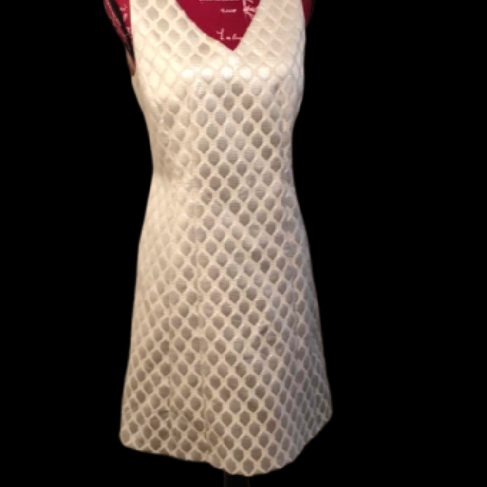 Cremieux Gold/silver Creme Evening Dress